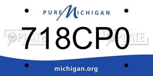 718CP0 Michigan License Plate