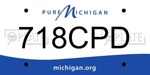 718CPD Michigan License Plate