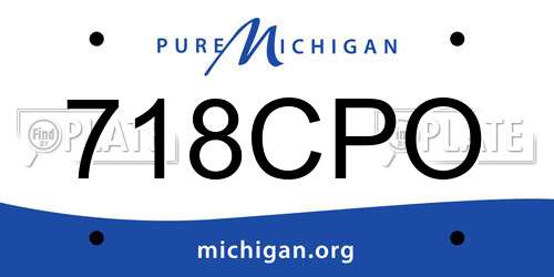 718CPO Michigan License Plate