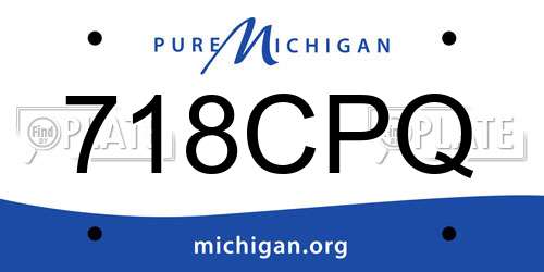 718CPQ Michigan License Plate