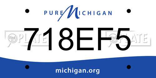 718EF5 Michigan License Plate