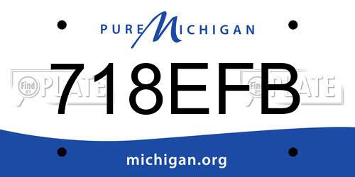 718EFB Michigan License Plate
