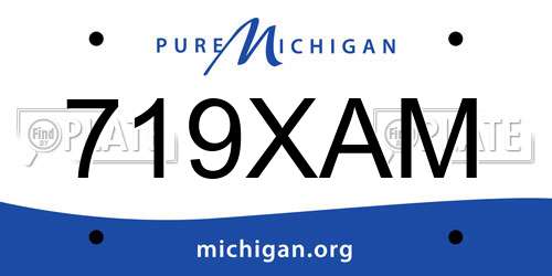 719XAM Michigan License Plate