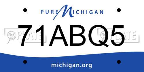 71ABQ5 Michigan License Plate