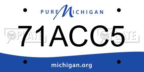 71ACC5 Michigan License Plate