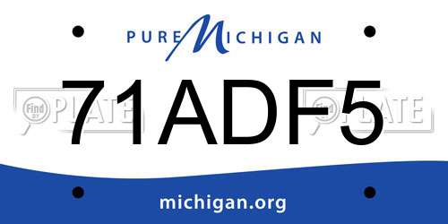 71ADF5 Michigan License Plate