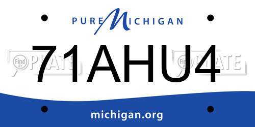 71AHU4 Michigan License Plate