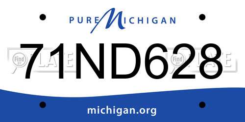71ND628 Michigan License Plate