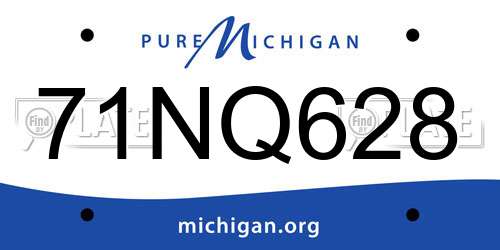 71NQ628 Michigan License Plate