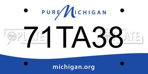 71TA38 Michigan License Plate