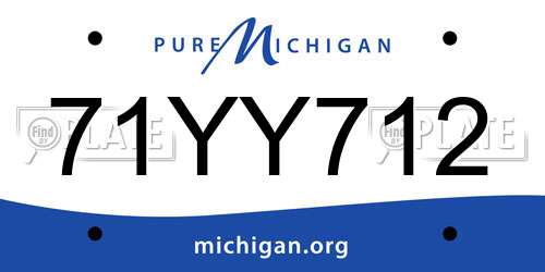 71YY712 Michigan License Plate