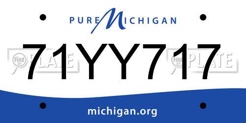 71YY717 Michigan License Plate