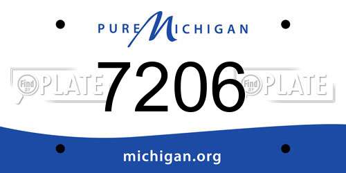 7206 Michigan License Plate