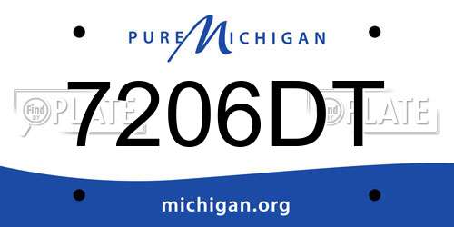 7206DT Michigan License Plate