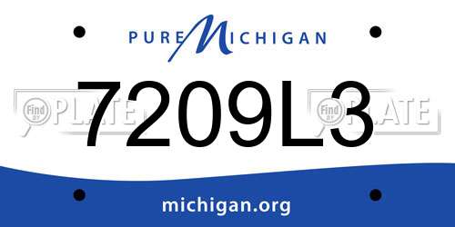 7209L3 Michigan License Plate