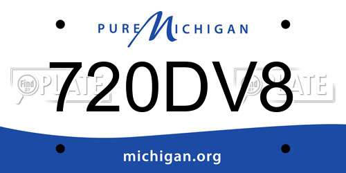 720DV8 Michigan License Plate