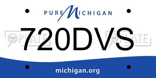 720DVS Michigan License Plate