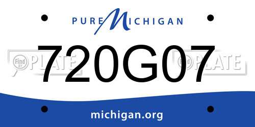720G07 Michigan License Plate