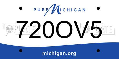 720OV5 Michigan License Plate