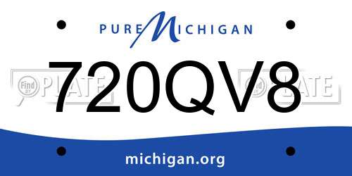 720QV8 Michigan License Plate