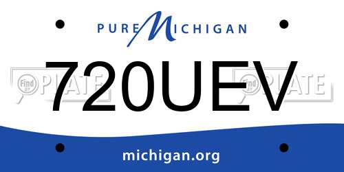720UEV Michigan License Plate