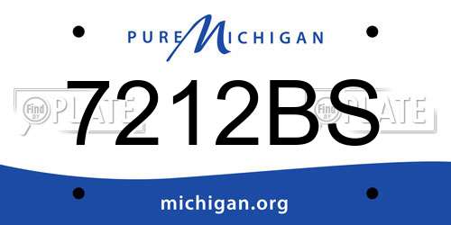 7212BS Michigan License Plate