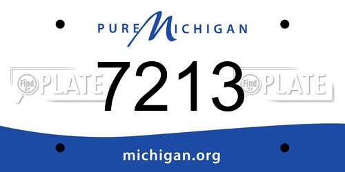 7213 Michigan License Plate