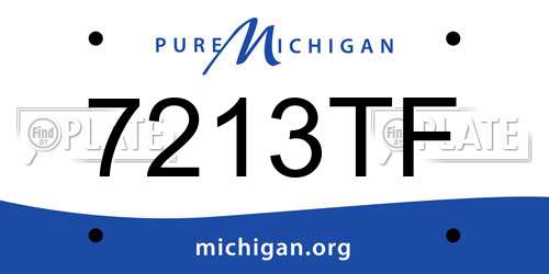 7213TF Michigan License Plate