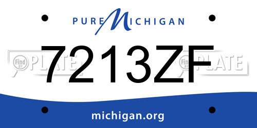 7213ZF Michigan License Plate