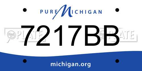 7217BB Michigan License Plate