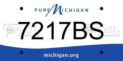 7217BS Michigan License Plate