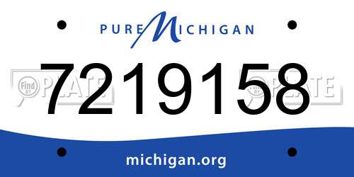 7219158 Michigan License Plate