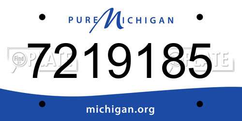 7219185 Michigan License Plate