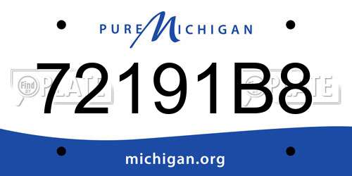 72191B8 Michigan License Plate