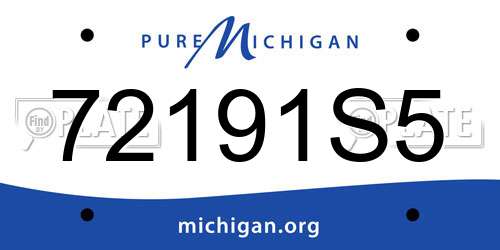 72191S5 Michigan License Plate