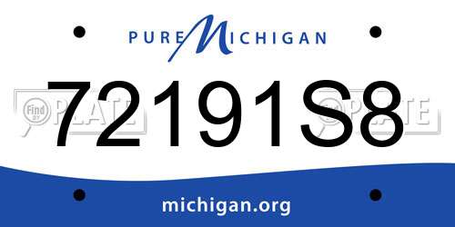 72191S8 Michigan License Plate