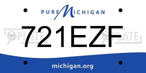 721EZF Michigan License Plate