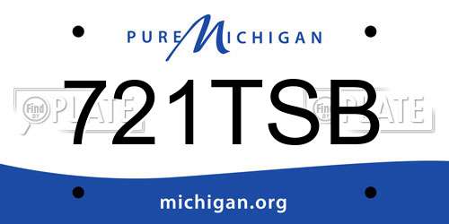 721TSB Michigan License Plate