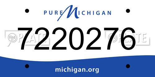 7220276 Michigan License Plate