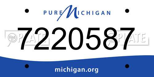 7220587 Michigan License Plate