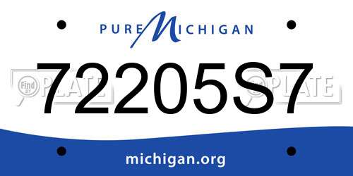 72205S7 Michigan License Plate