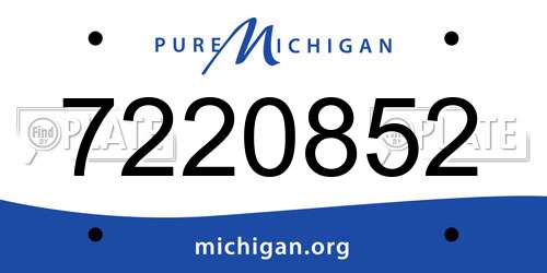7220852 Michigan License Plate