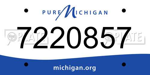 7220857 Michigan License Plate