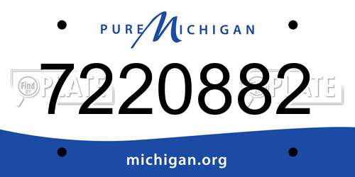 7220882 Michigan License Plate