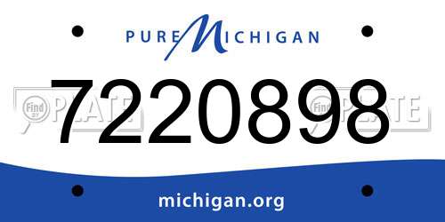 7220898 Michigan License Plate