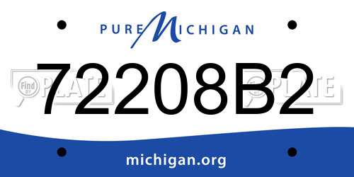 72208B2 Michigan License Plate