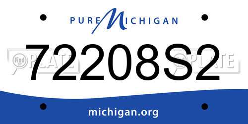 72208S2 Michigan License Plate