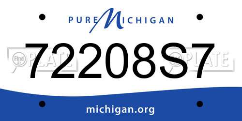 72208S7 Michigan License Plate