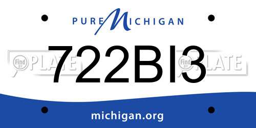 722BI3 Michigan License Plate