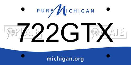 722GTX Michigan License Plate